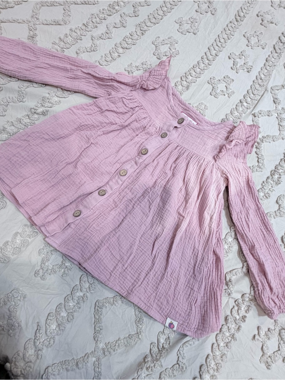 cheeky plum Pink Long-Sleeve Button-Front Girls Top